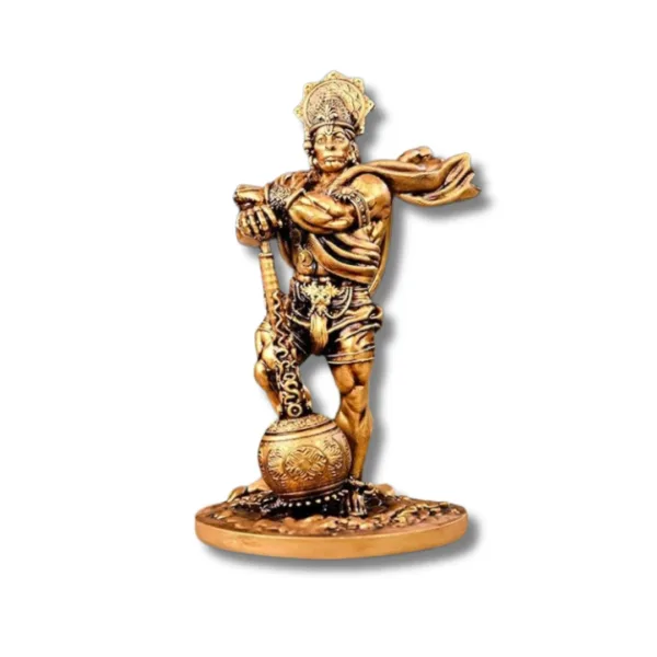 Bahubali Hanuman • Lord Hanuman • Car Dashboard Idol • Bajrang Bali Murti • Hanuman Showpiece • Gold Antique • Big Size Idol • 11cm x 6cm • SHOPeTURN • Spiritual Decoration • Divine Protection • Handmade Figurine • High-Quality Materials • Gold and Bronze Finish • Unique Craftsmanship • Positive Energy • Devotional Gift • Festive Gift • Dashboard Decor • Symbol of Strength • Handcrafted Idol • Car Interior Decor • Spiritual Gift Item
