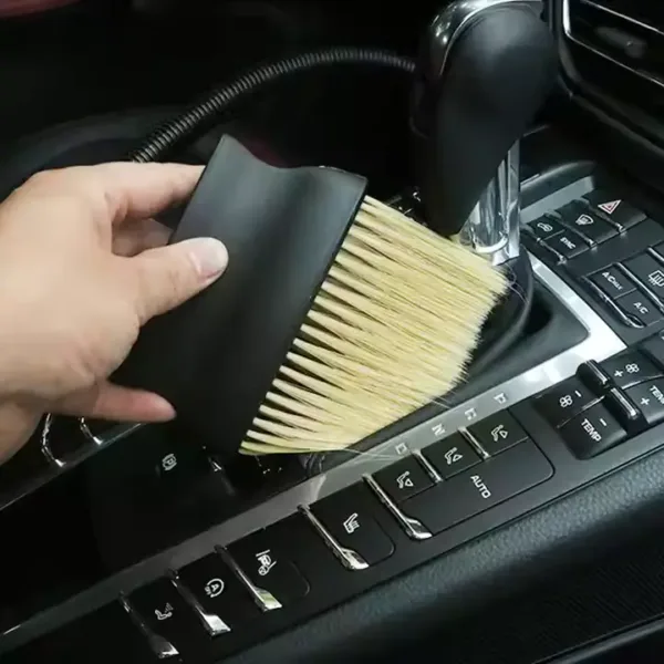 Car Interior Cleaning Tool with Fluffy Bristles for Seat Gaps and Console