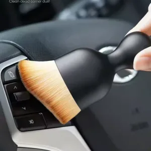 Compact Car Duster Brush with Non-Slip Handle for Interior Cleaning