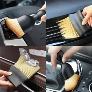 2-Piece Car and Gadget Cleaning Brush Set for AC Vents, Dashboards, and Keyboards