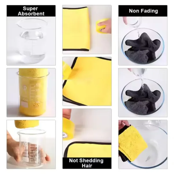 Super absorbent microfiber towel and sponge for car cleaning