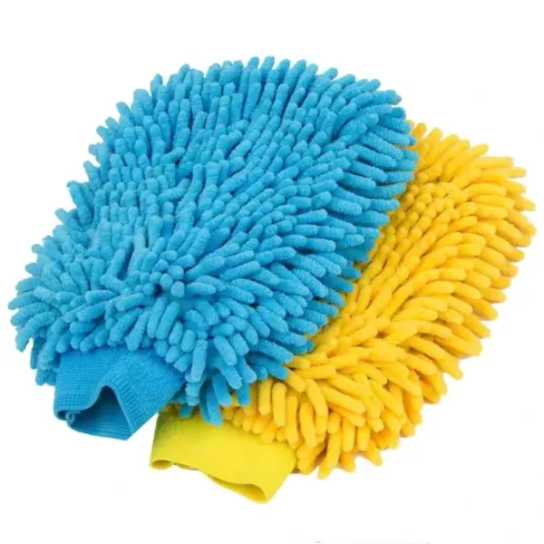 Chenille microfiber car wash mitt ultra soft and double sided