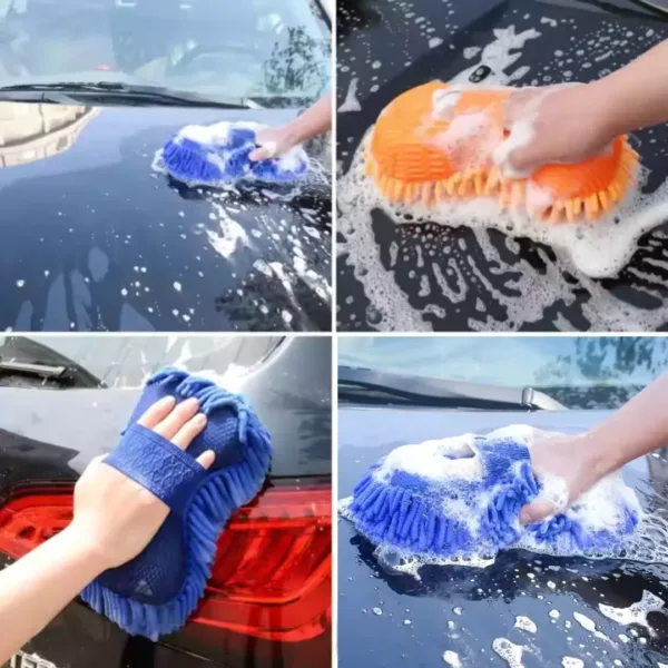Quick dry microfiber towel and sponge for car wash